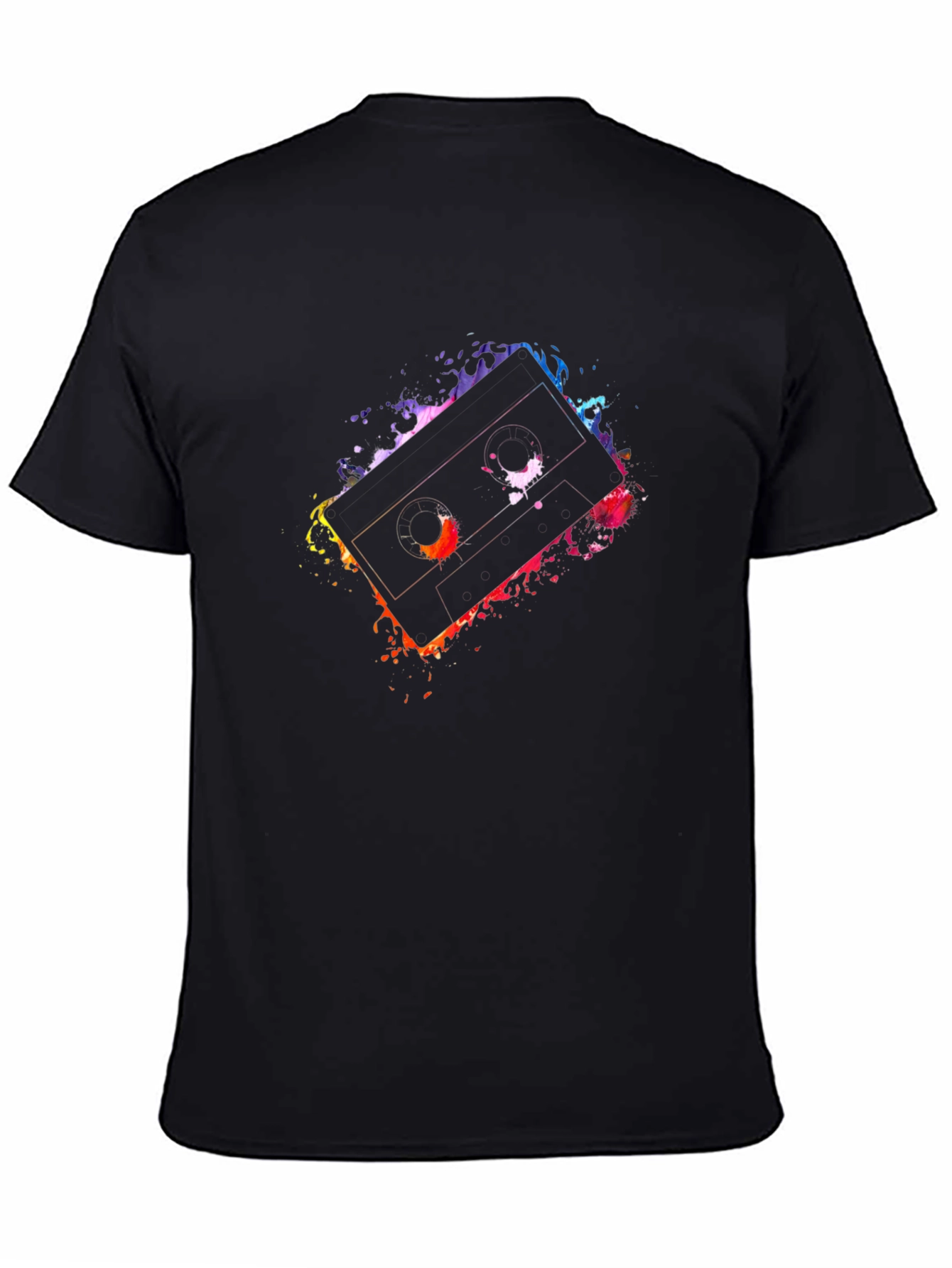 Retro Cassette Tape Graphic Tee - Black T-Shirt
