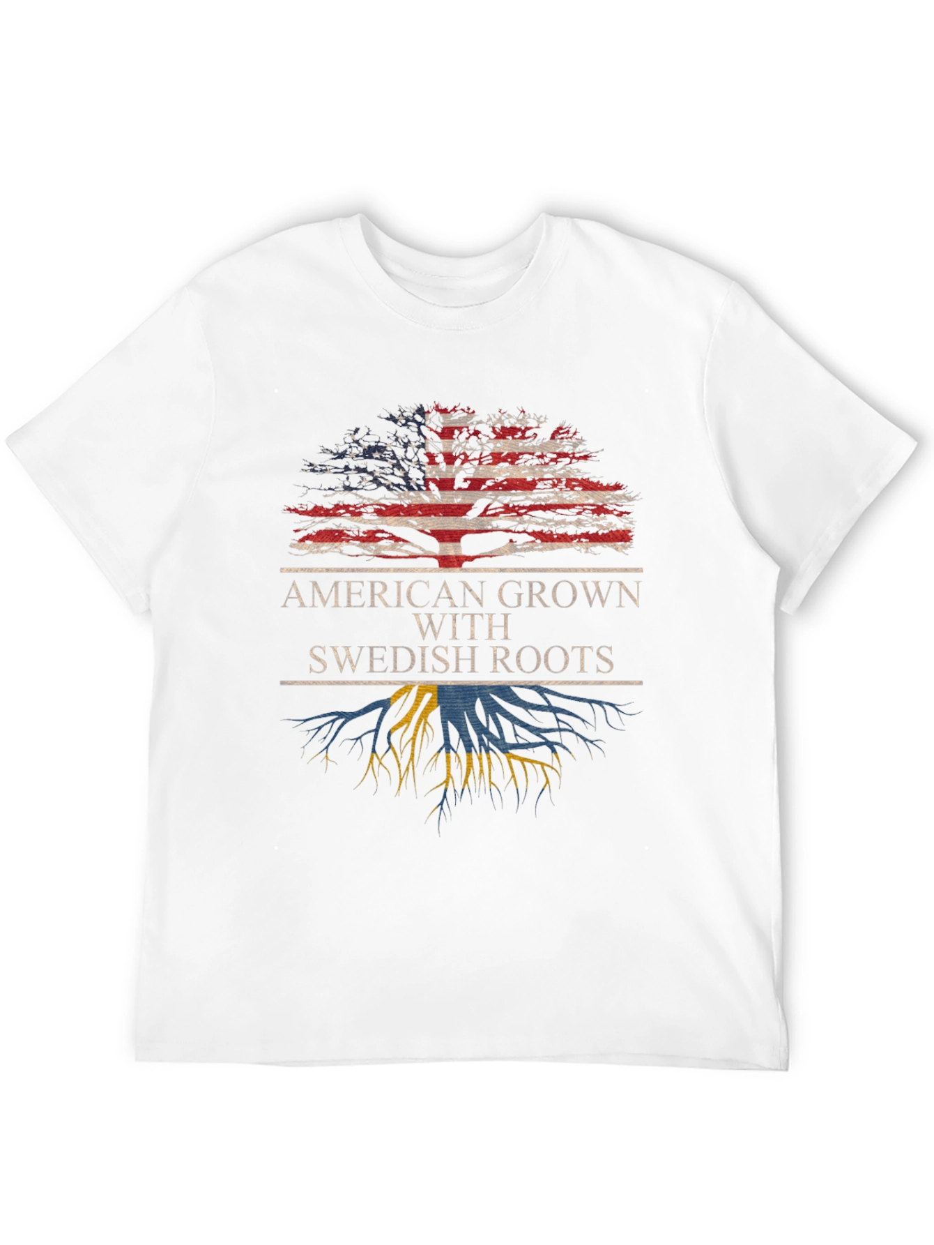 American Grown with Swedish Roots Graphic T-Shirt