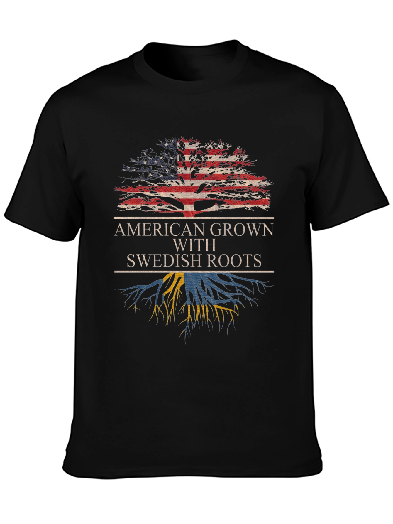 American Grown with Swedish Roots Graphic T-Shirt