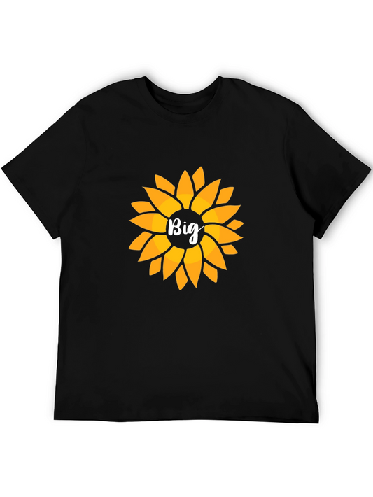 Sunflower Big Print Black T-Shirt