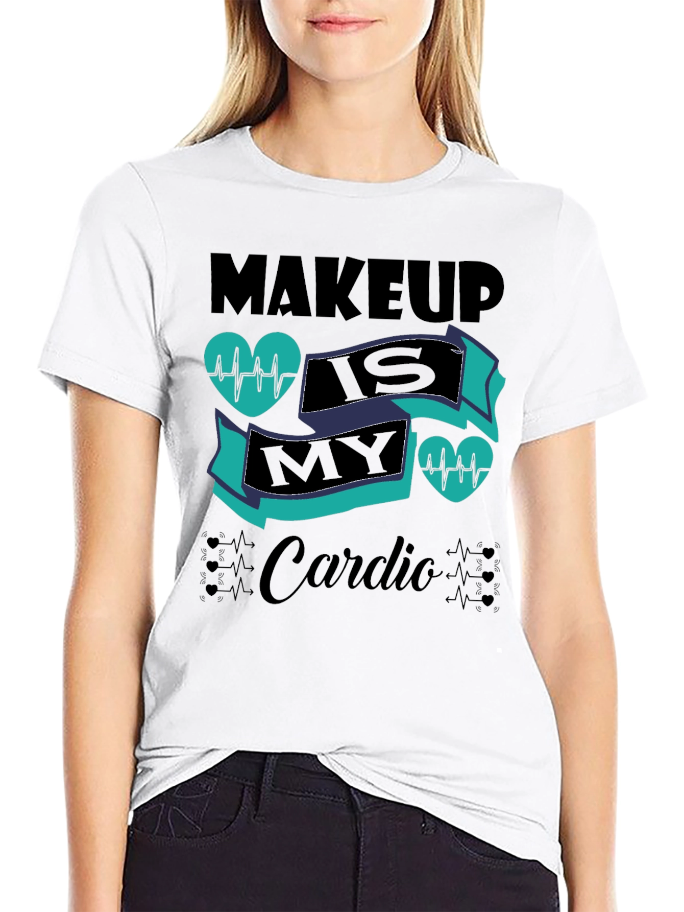 Makeup Is My Cardio Black T-Shirt