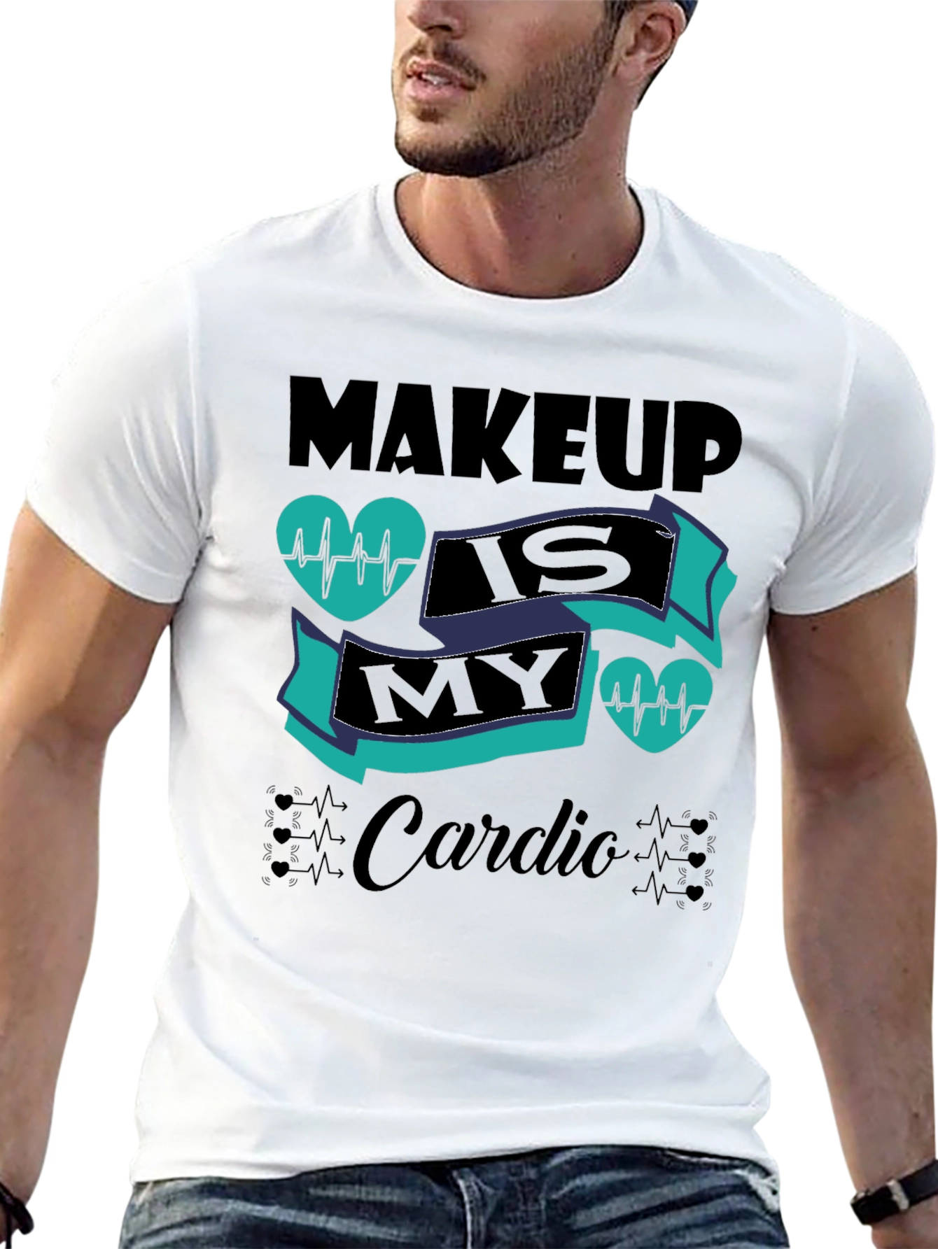 Makeup Is My Cardio Black T-Shirt