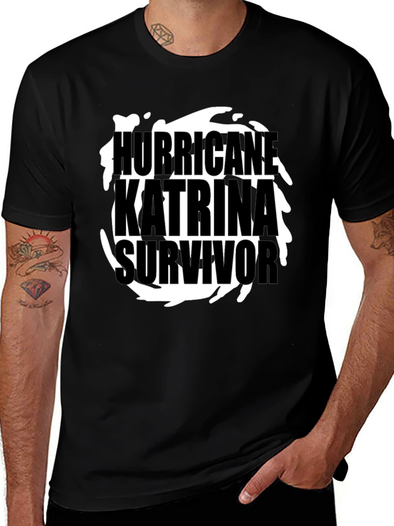 Hurricane Katrina Survivor T-Shirt - Black Graphic Tee