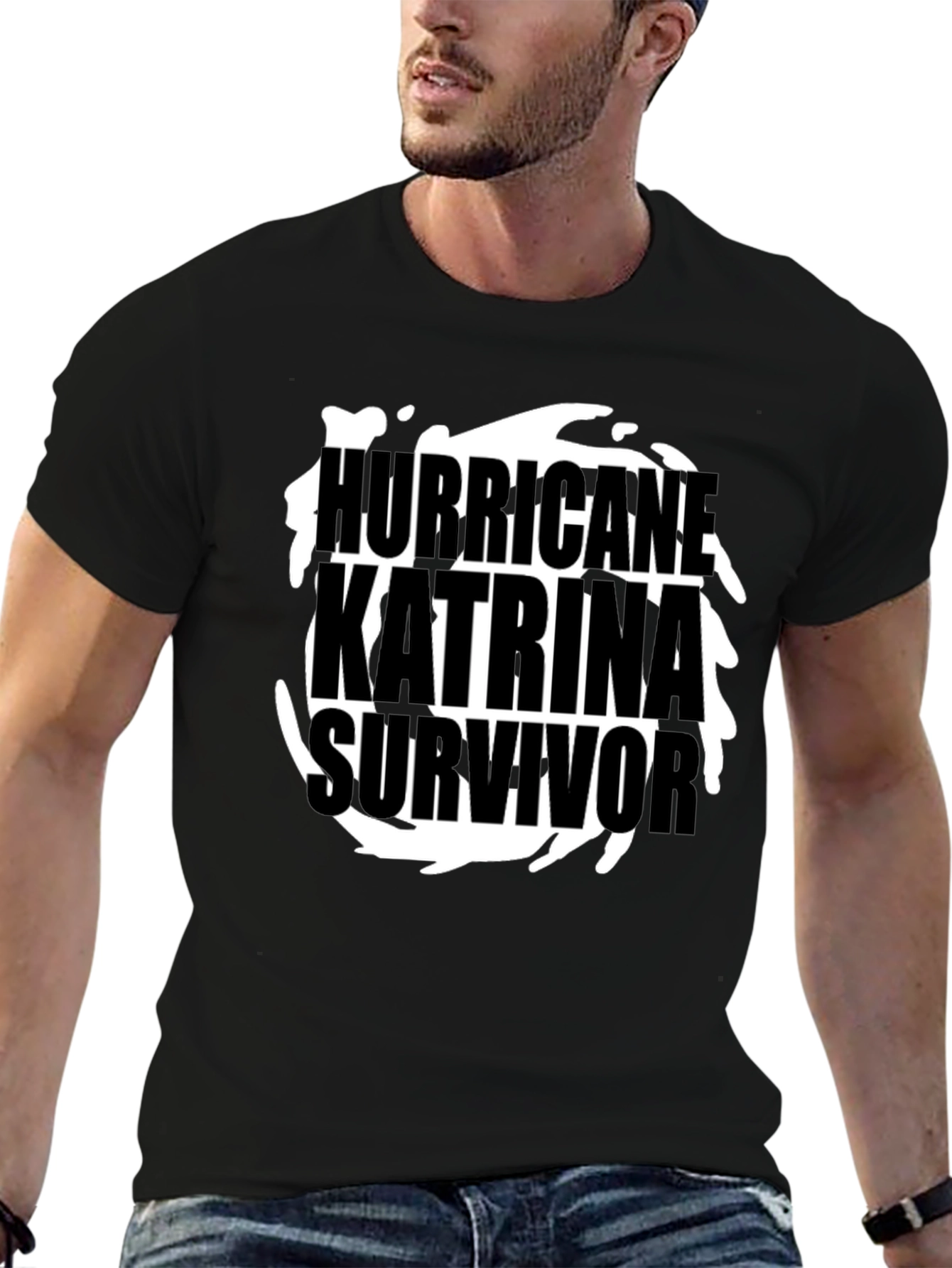 Hurricane Katrina Survivor T-Shirt - Black Graphic Tee