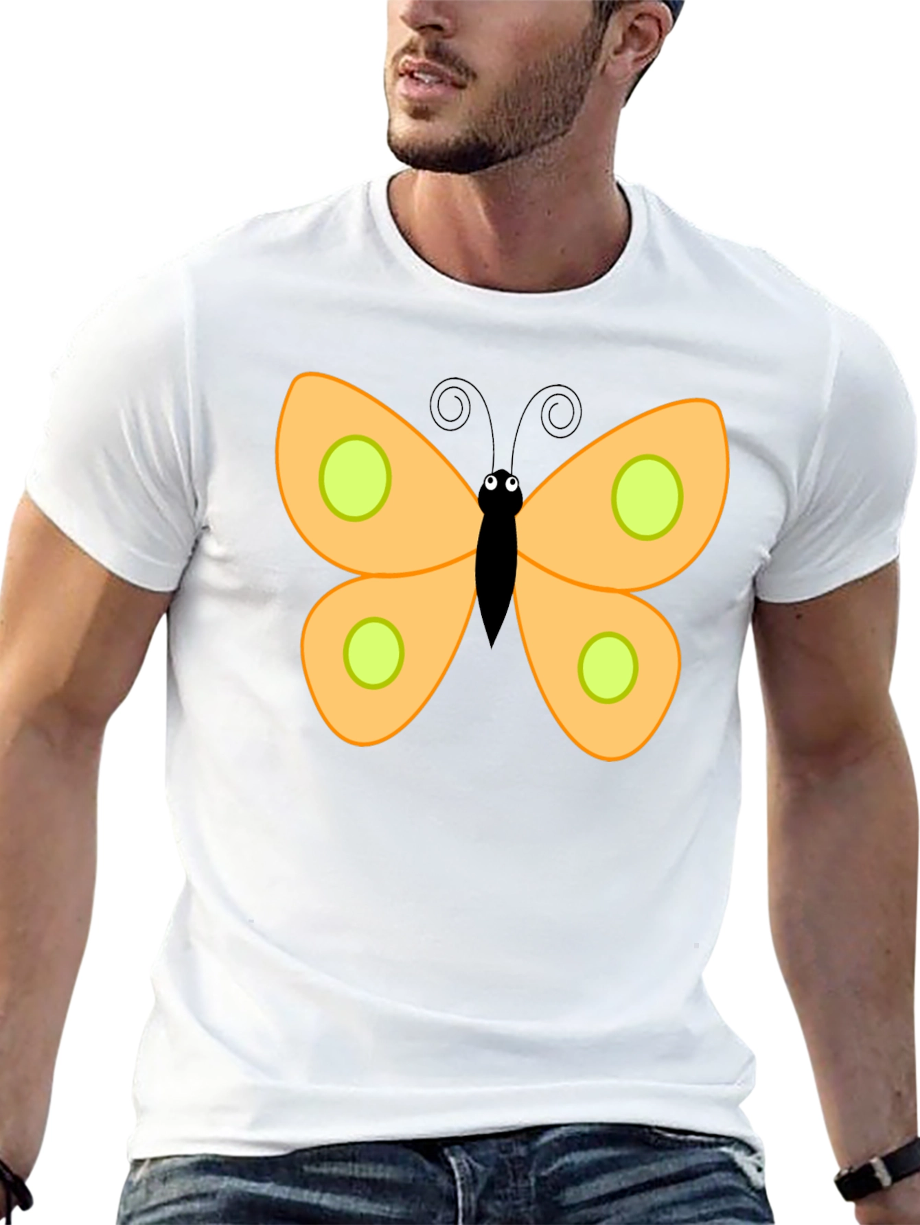 Butterfly Graphic Print Black T-Shirt