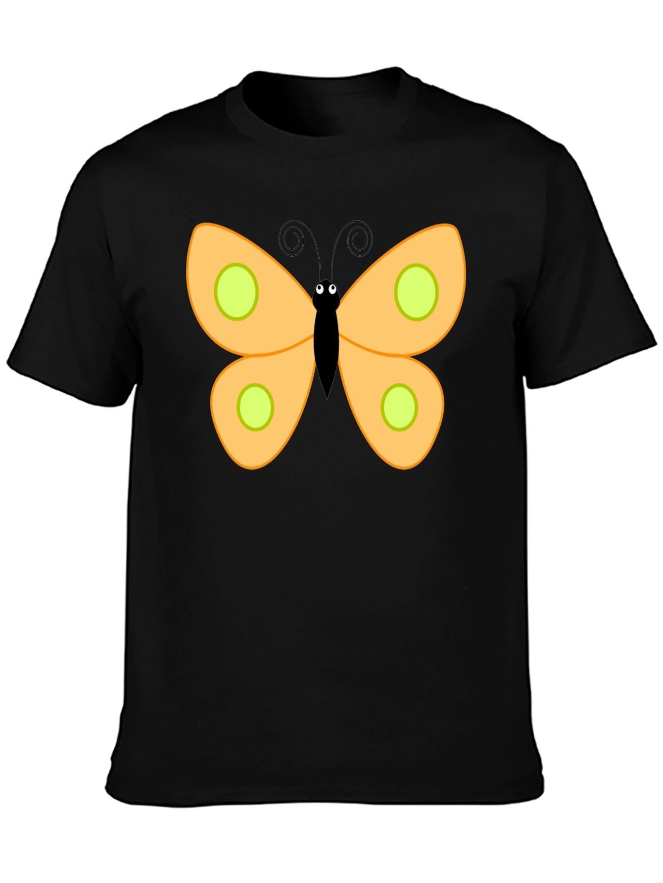 Butterfly Graphic Print Black T-Shirt