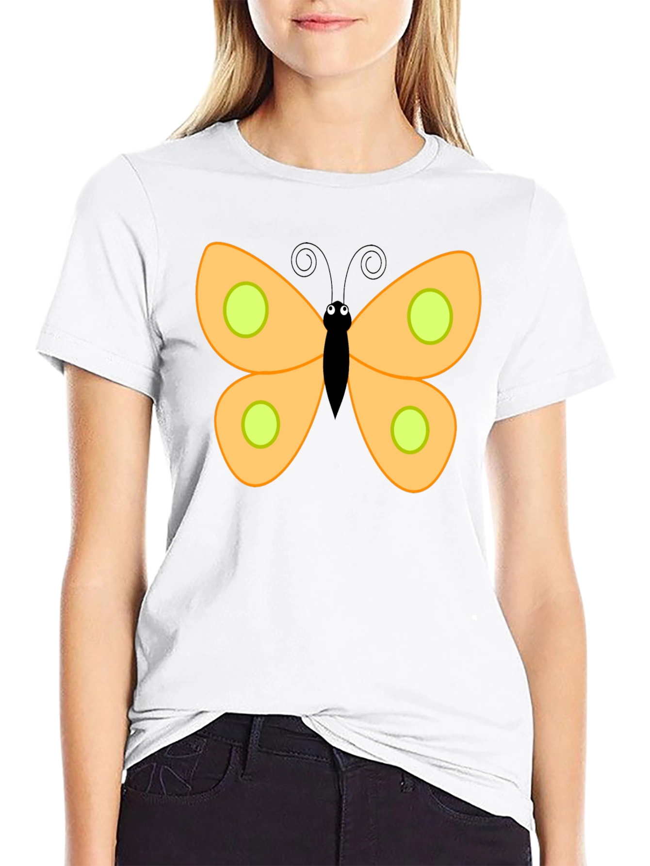 Butterfly Graphic Print Black T-Shirt