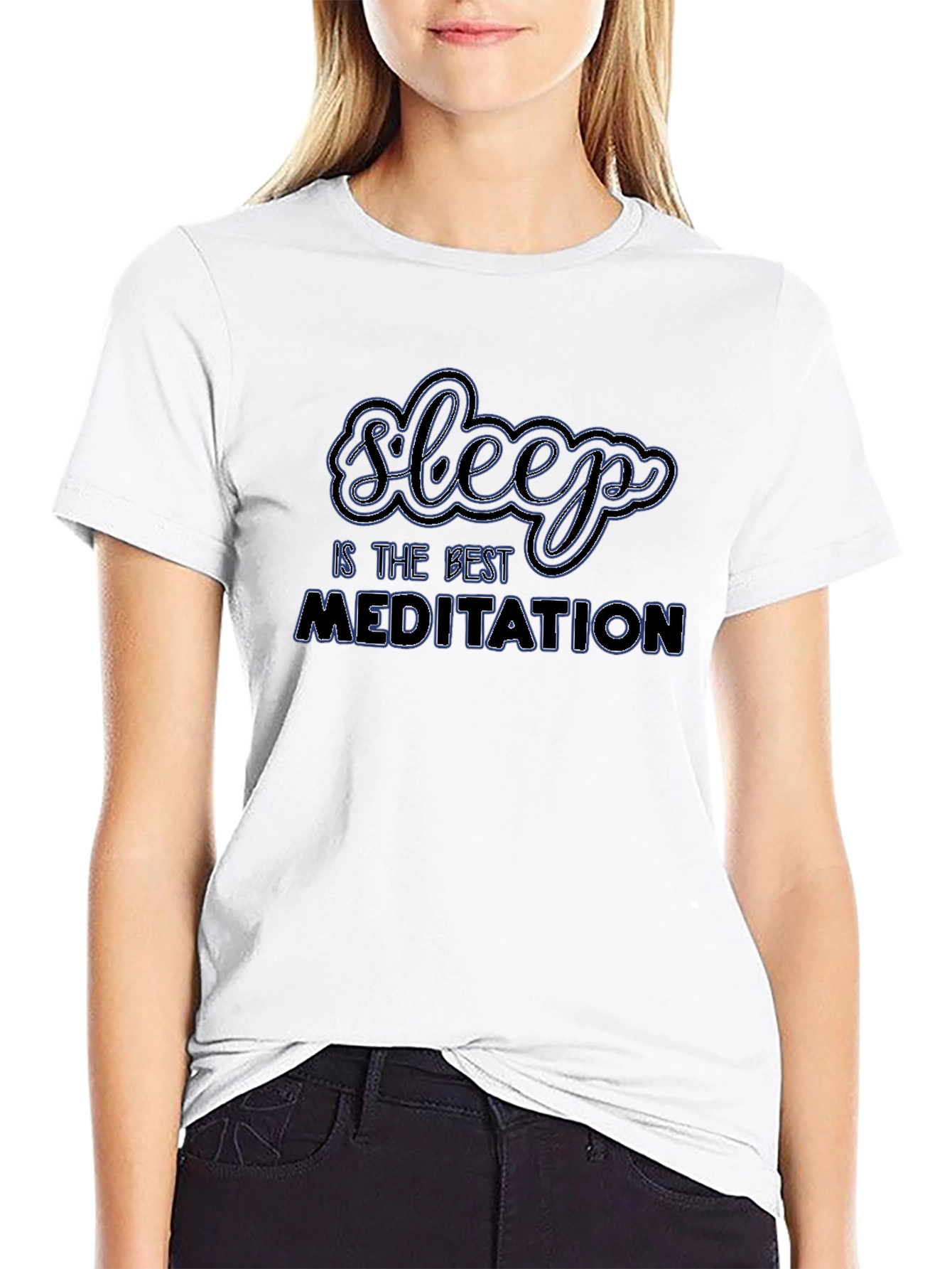 Sleep is the Best Meditation Black Graphic Tee