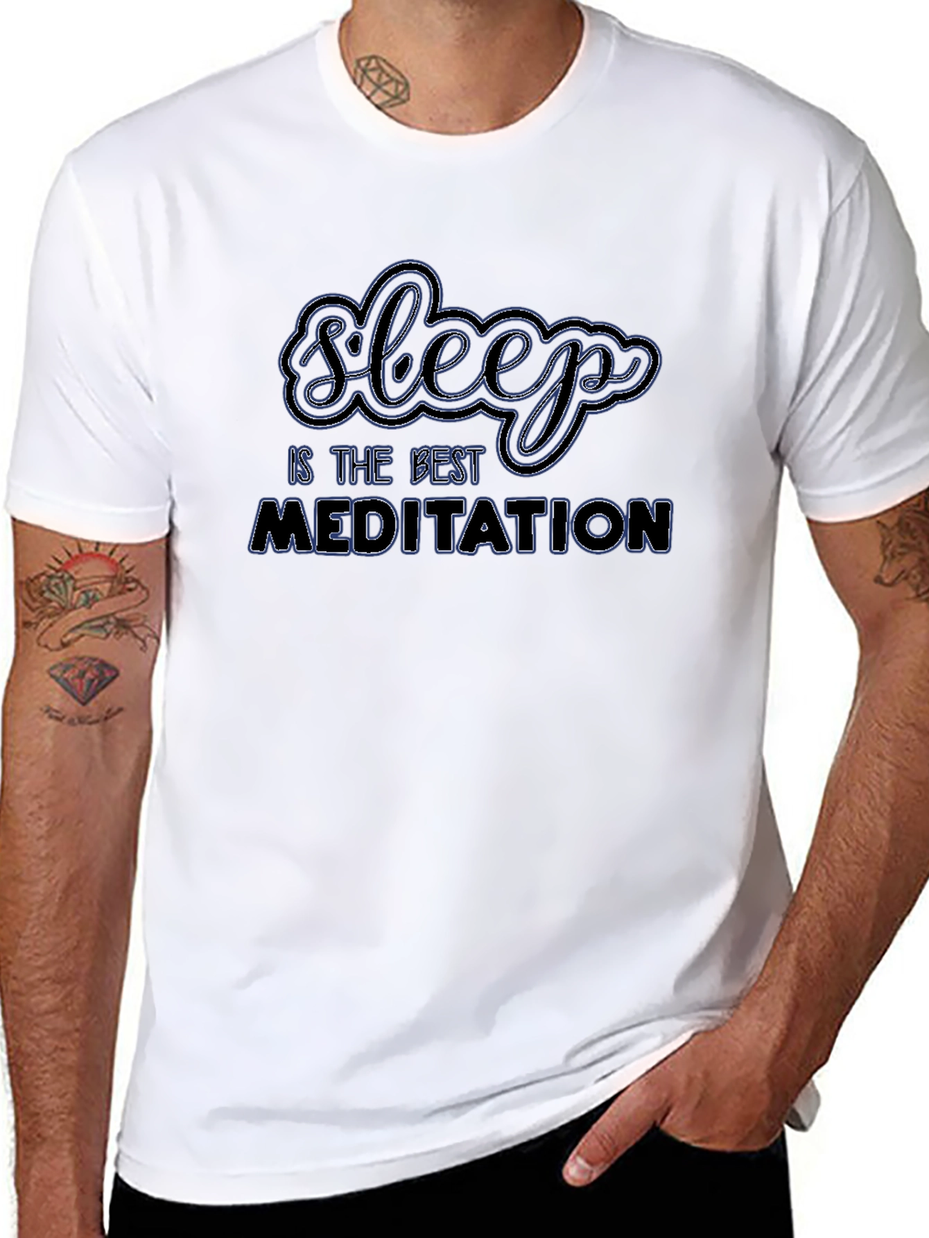 Sleep is the Best Meditation Black Graphic Tee