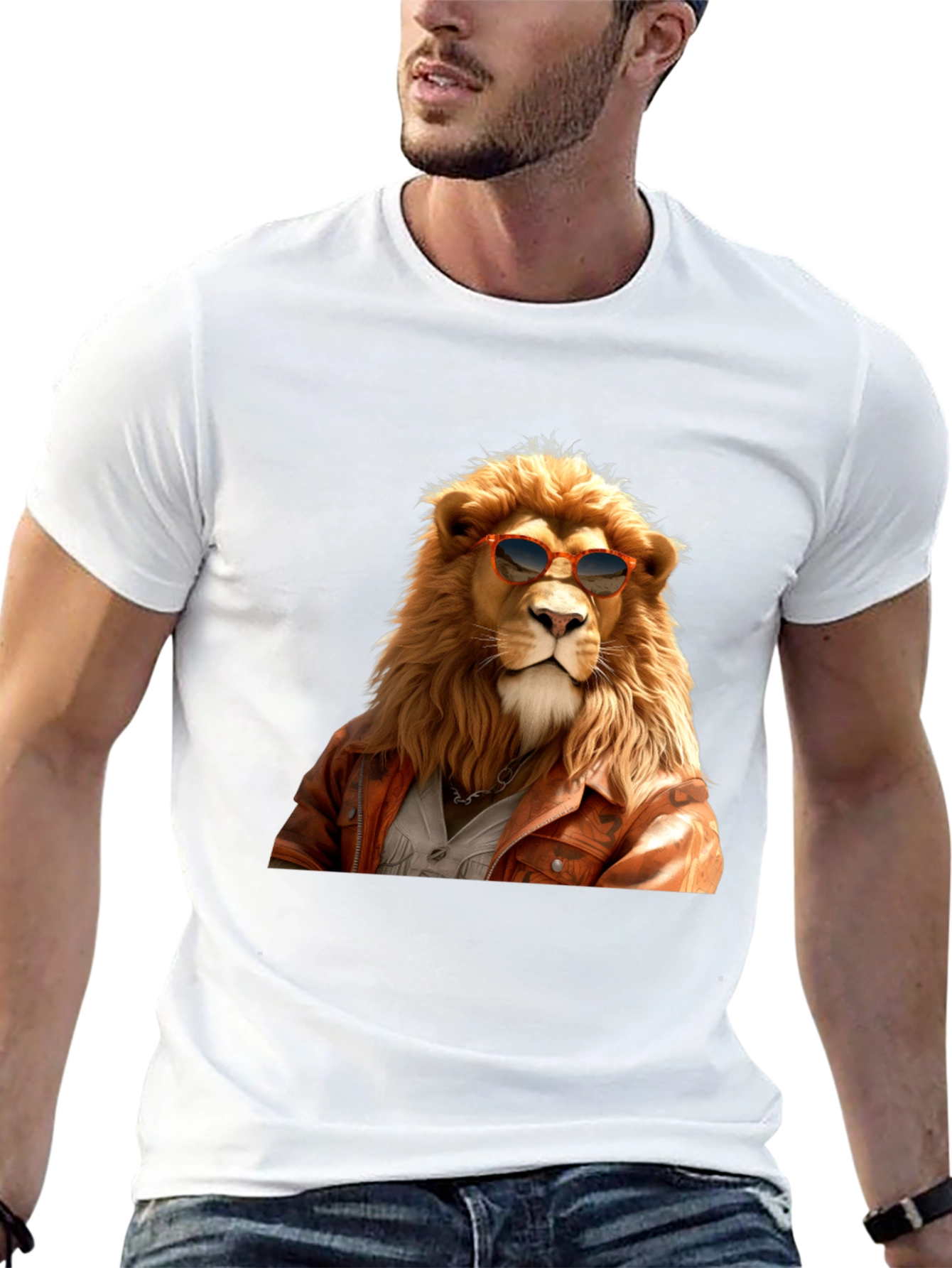 Cool Lion Graphic Tee - Trendy Animal Print Shirt