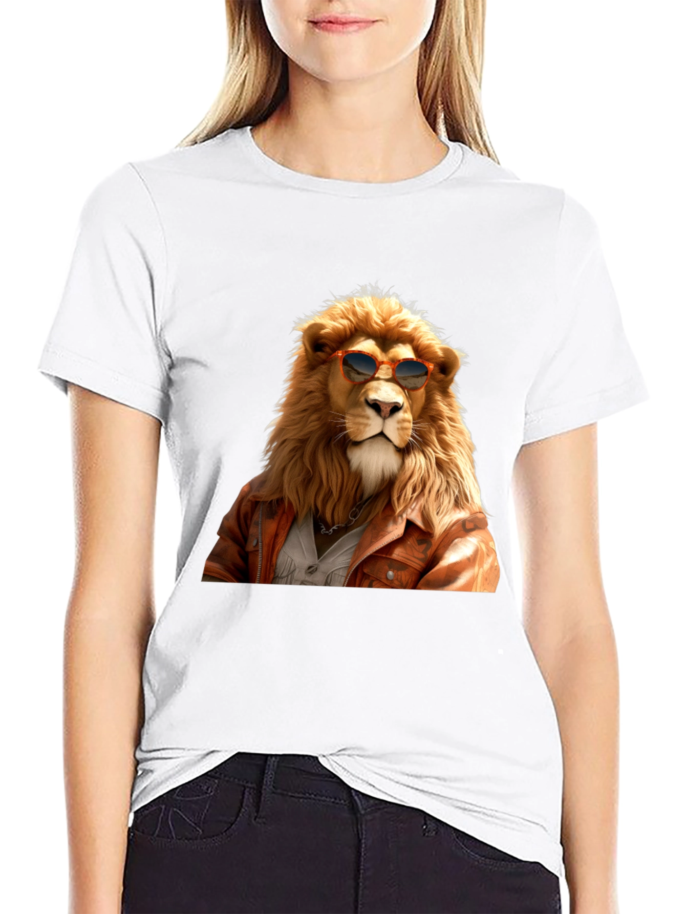 Cool Lion Graphic Tee - Trendy Animal Print Shirt