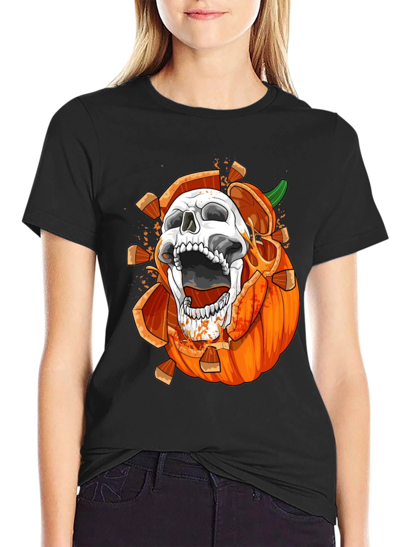 Skull Pumpkin Graphic Tee