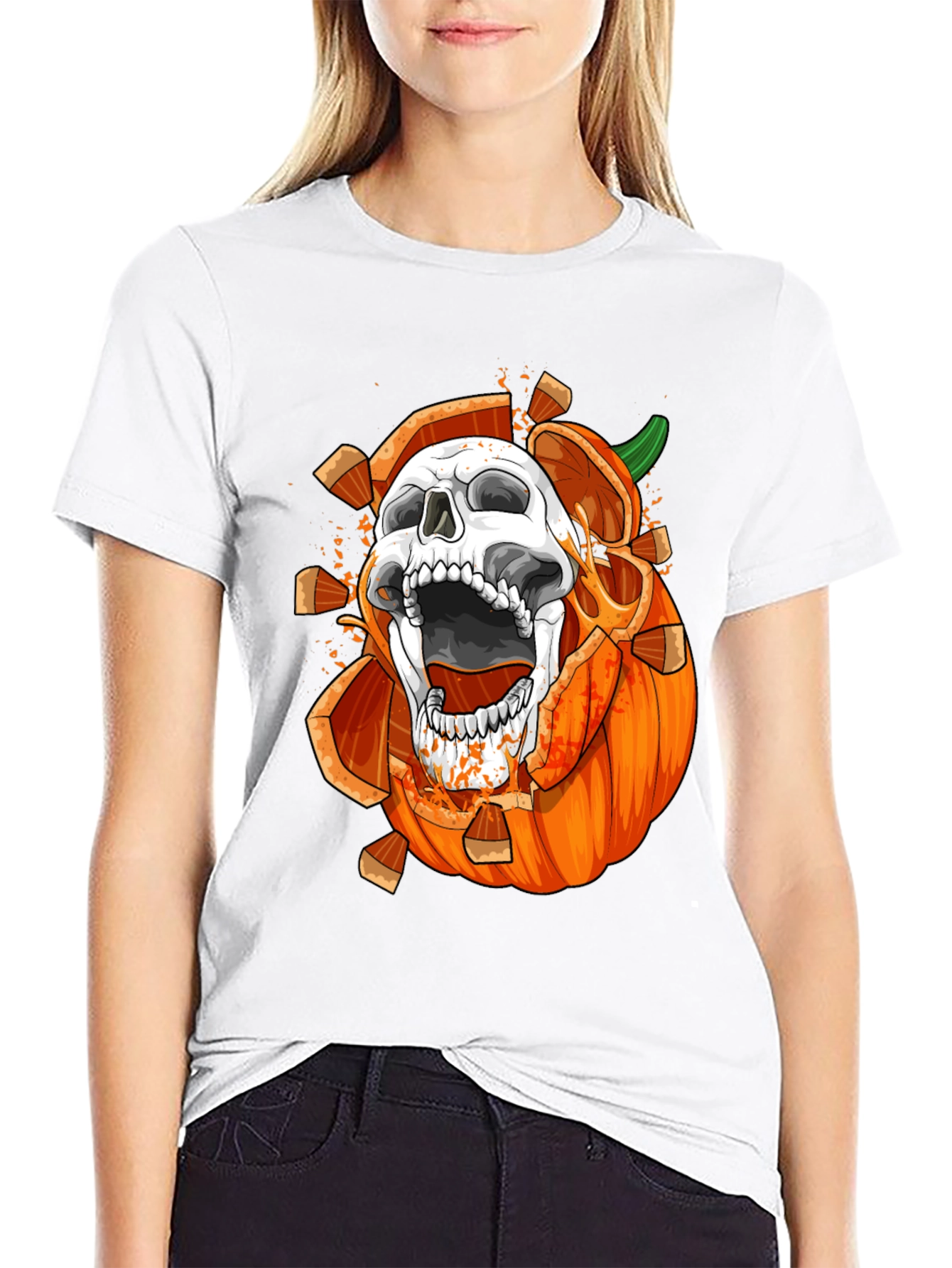 Skull Pumpkin Graphic Tee