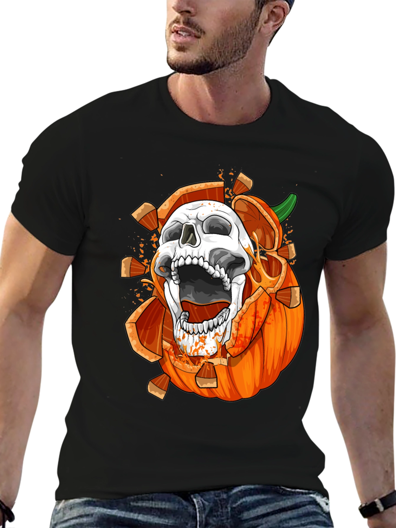 Skull Pumpkin Graphic Tee