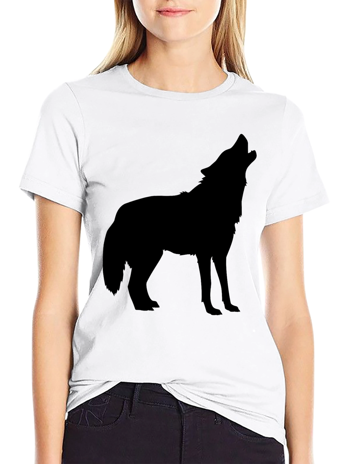 Black Wolf Graphic Tee - Mens Casual T-Shirt