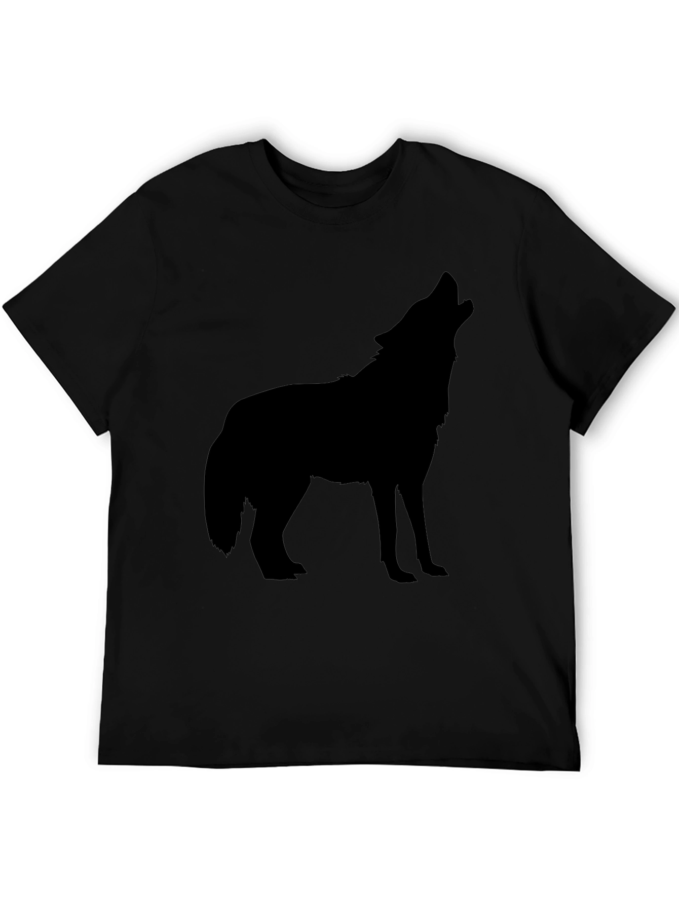 Black Wolf Graphic Tee - Mens Casual T-Shirt