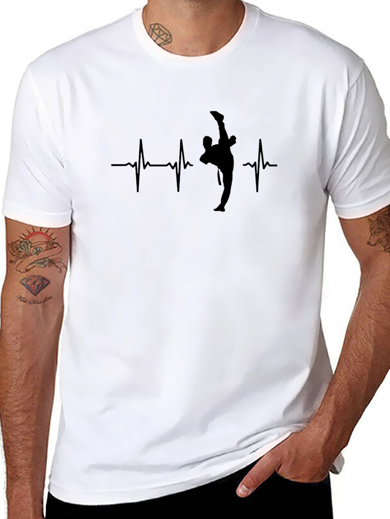 Martial Arts Heartbeat Black T-Shirt