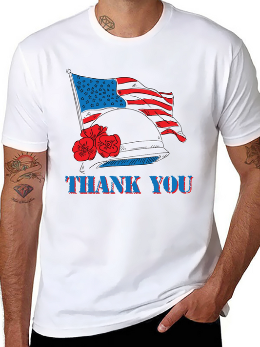 Thank You American Flag Patriotic T-Shirt