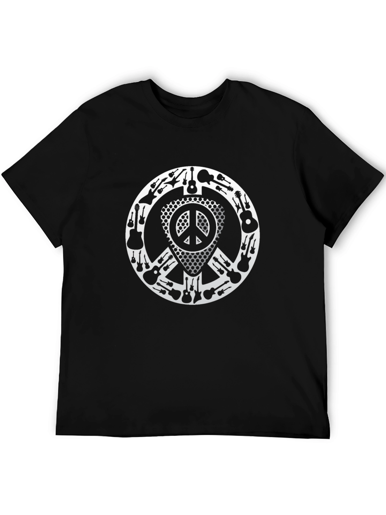 Guitar Peace Sign Graphic Tee - Music Lover T-Shirt