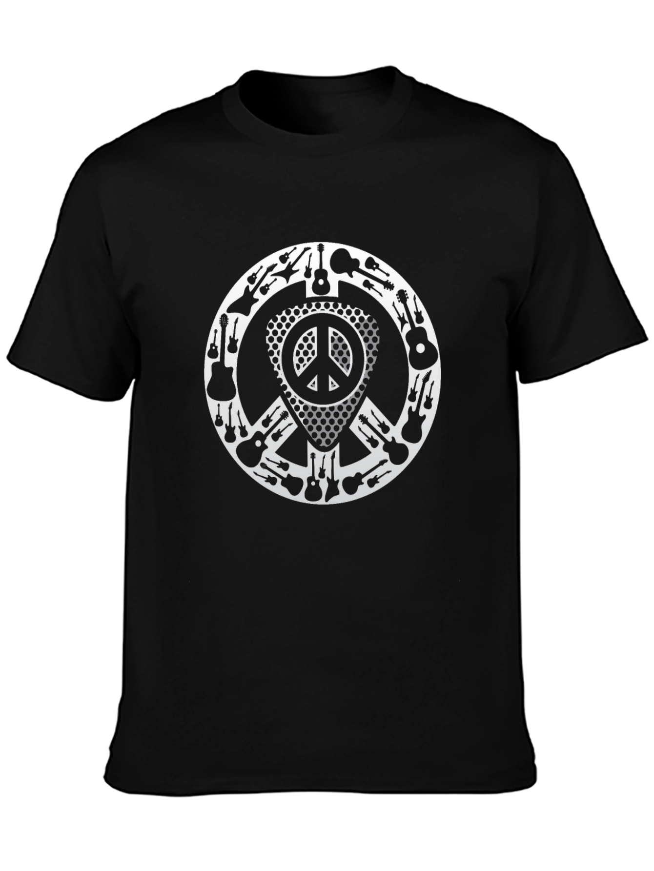 Guitar Peace Sign Graphic Tee - Music Lover T-Shirt