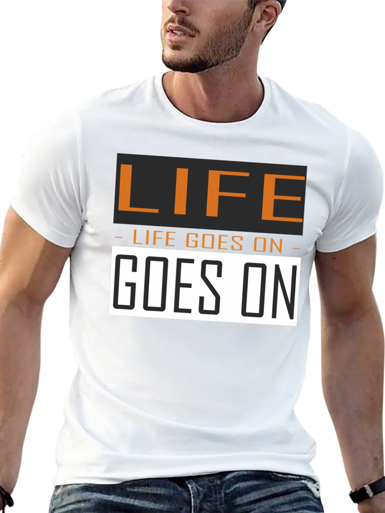 Life Goes On Graphic Tee - Black Cotton T-Shirt