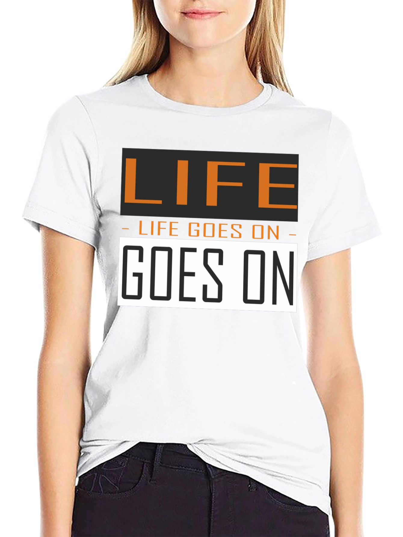 Life Goes On Graphic Tee - Black Cotton T-Shirt