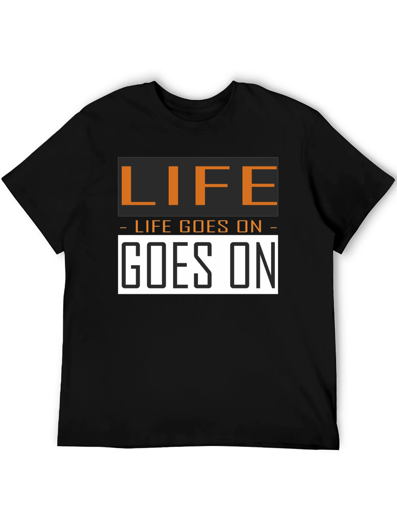 Life Goes On Graphic Tee - Black Cotton T-Shirt