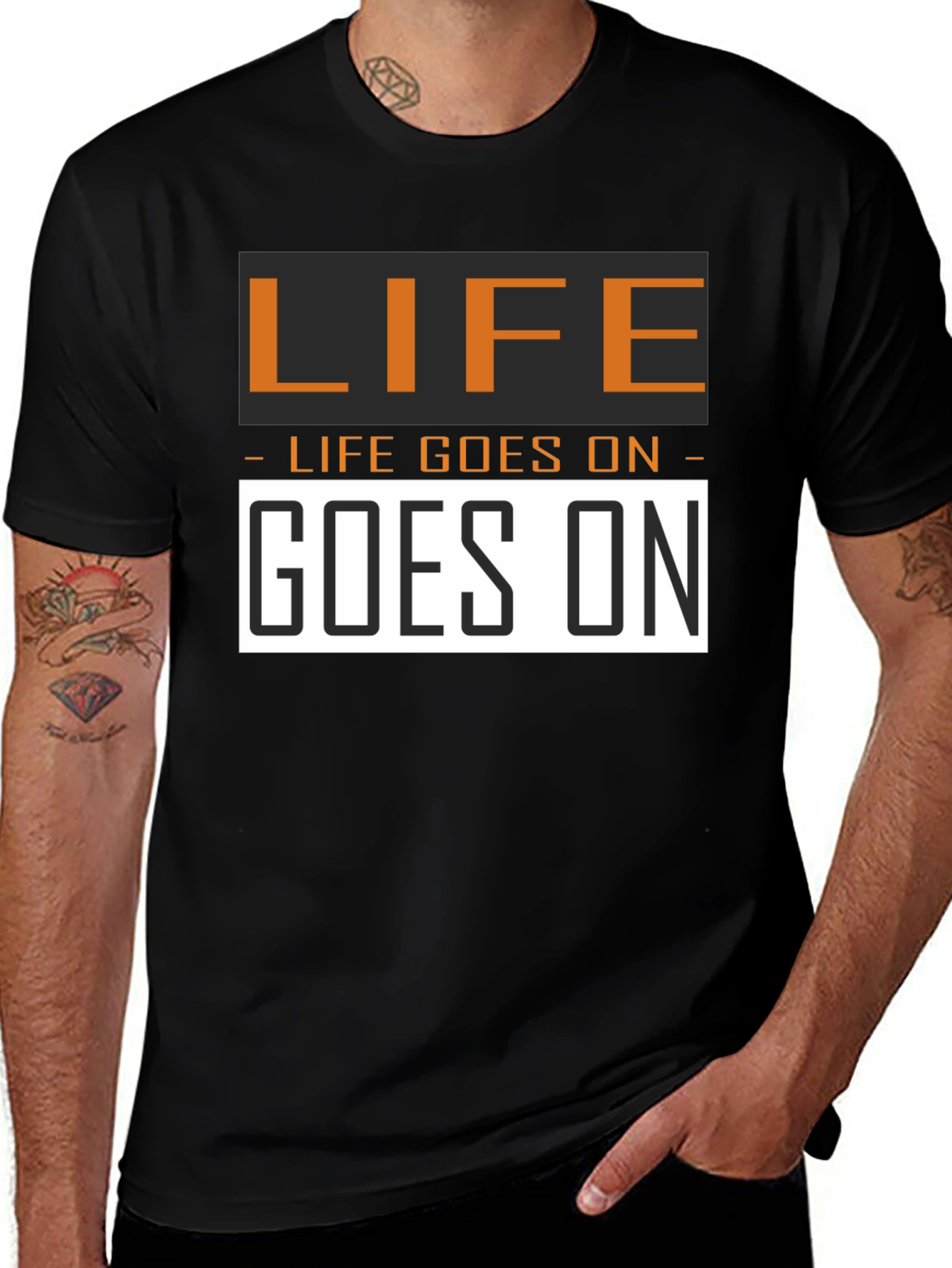 Life Goes On Graphic Tee - Black Cotton T-Shirt