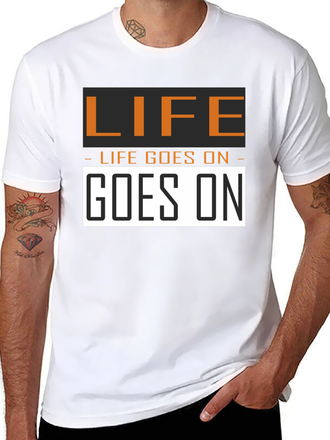 Life Goes On Graphic Tee - Black Cotton T-Shirt