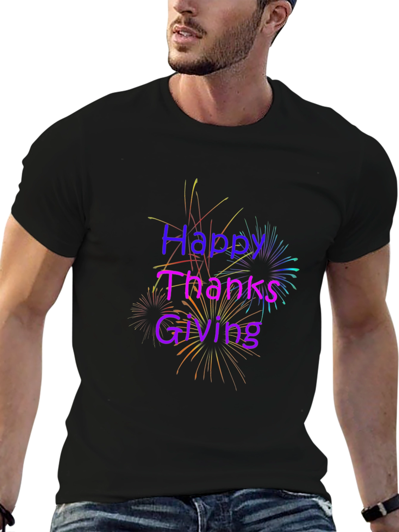 Happy Thanksgiving Black T-Shirt
