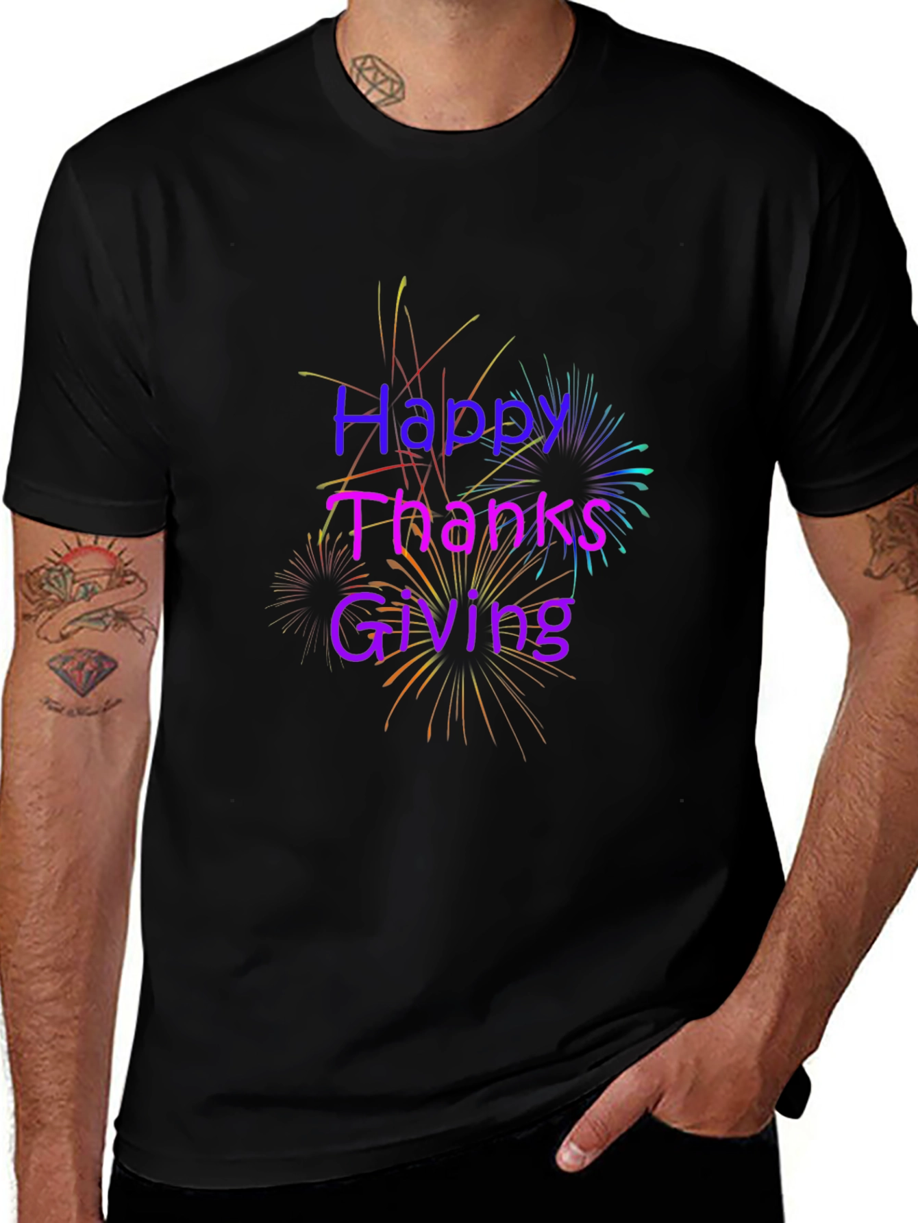 Happy Thanksgiving Black T-Shirt