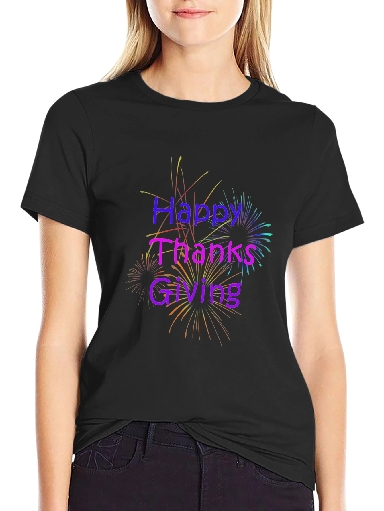 Happy Thanksgiving Black T-Shirt