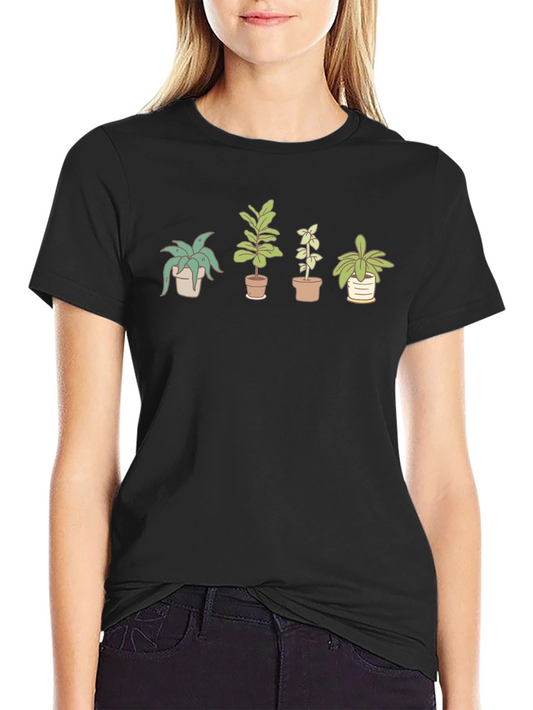 Potted Plants Graphic Tee - Black