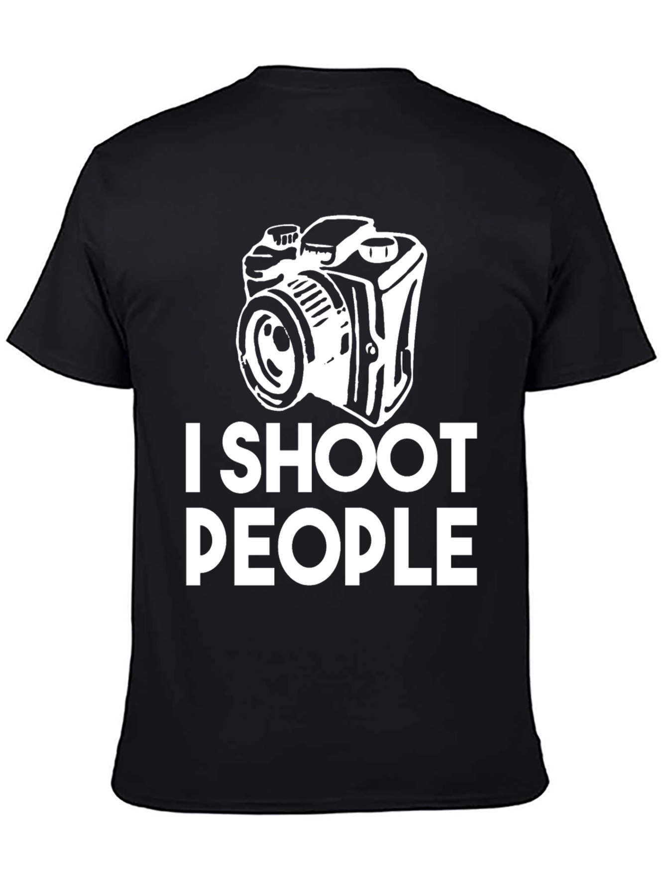 I Shoot People Camera Graphic Black T-Shirt