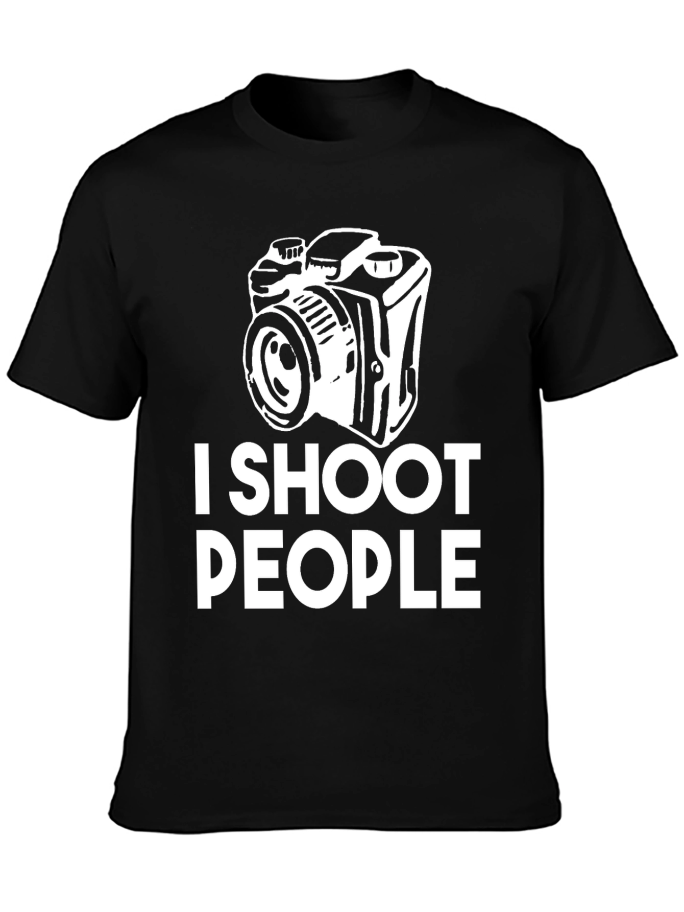 I Shoot People Camera Graphic Black T-Shirt