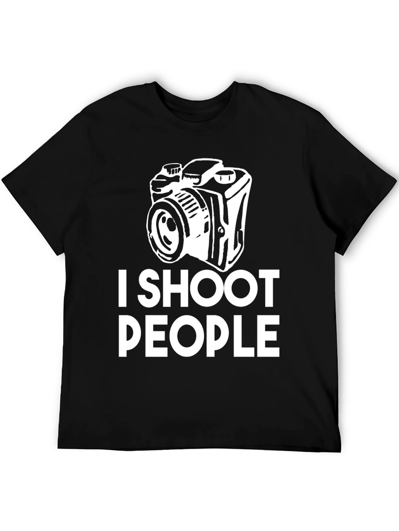 I Shoot People Camera Graphic Black T-Shirt