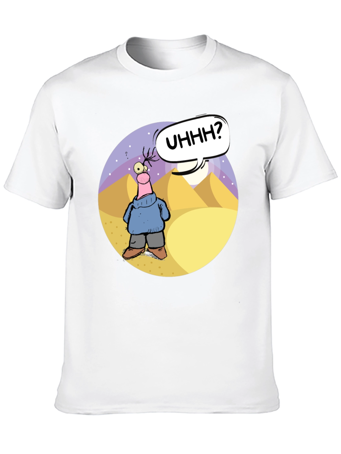 Cartoon Graphic Black T-Shirt - Uhhh?