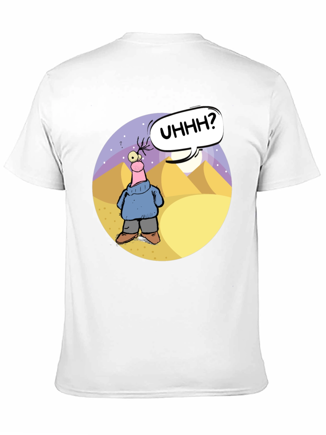 Cartoon Graphic Black T-Shirt - Uhhh?