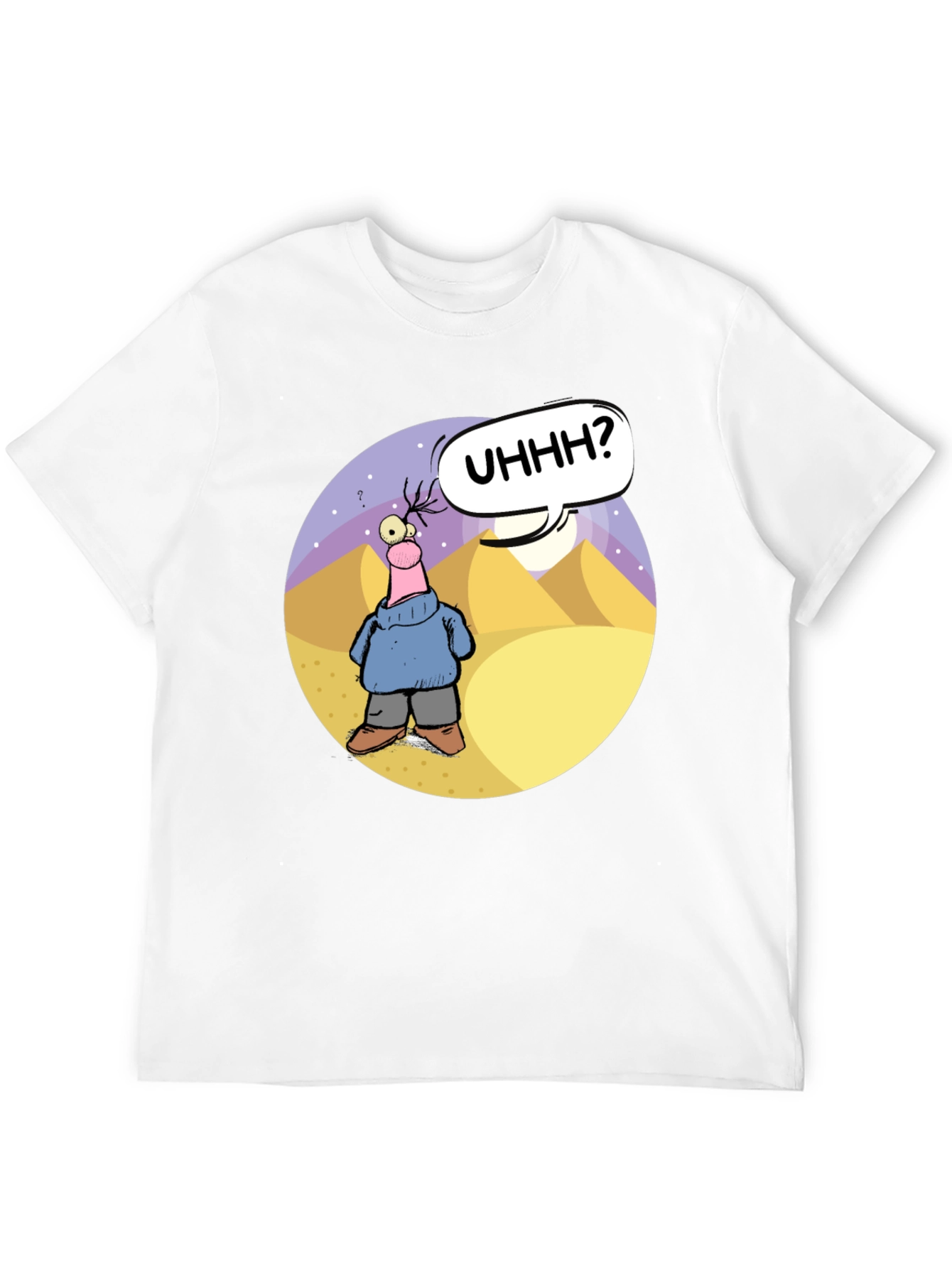 Cartoon Graphic Black T-Shirt - Uhhh?