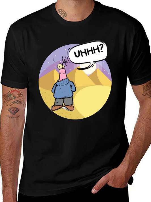 Cartoon Graphic Black T-Shirt - Uhhh?