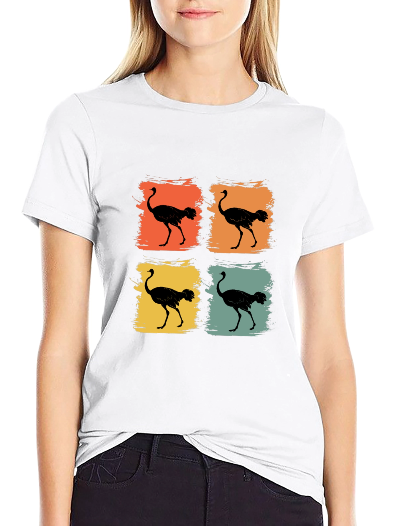 Retro Ostrich Silhouette T-Shirt