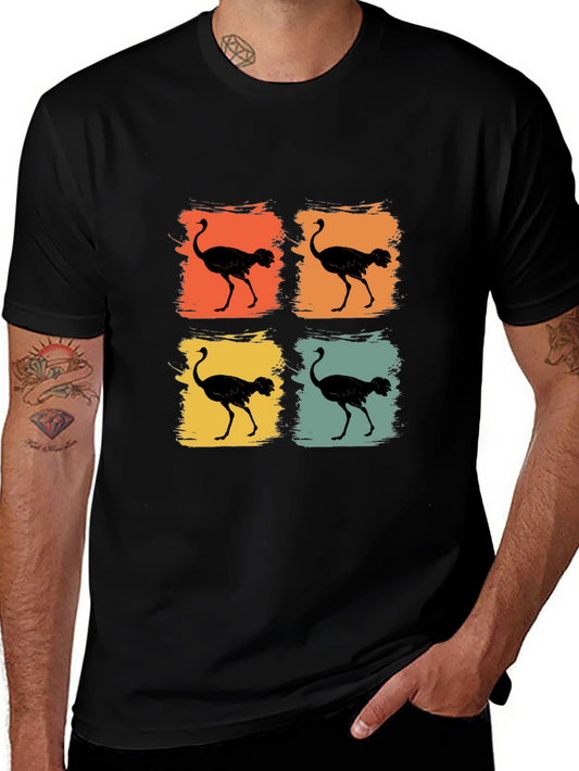 Retro Ostrich Silhouette T-Shirt