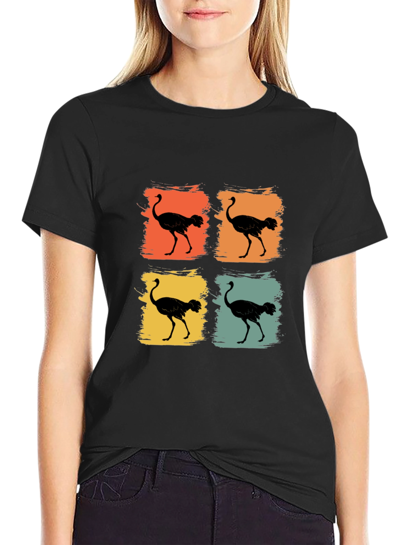Retro Ostrich Silhouette T-Shirt