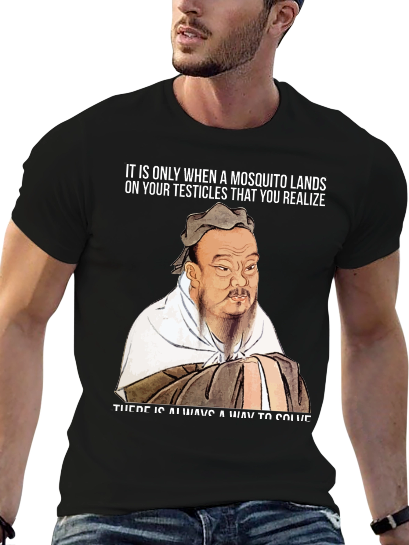 Confucius Mosquito T-Shirt: Solve Problems!