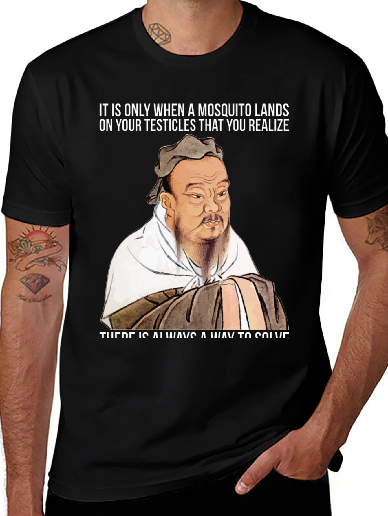 Confucius Mosquito T-Shirt: Solve Problems!