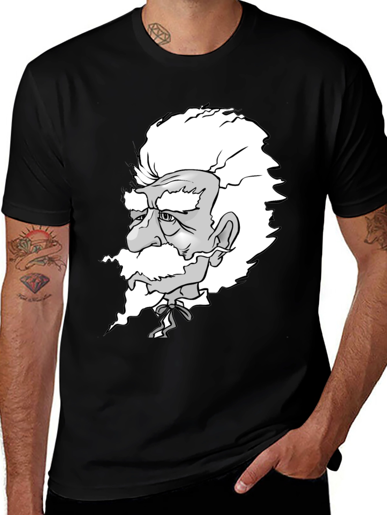 Einstein Graphic Print Black T-Shirt