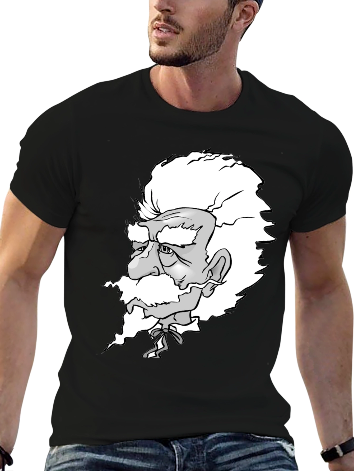 Einstein Graphic Print Black T-Shirt