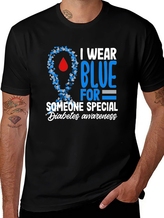 Diabetes Awareness Blue Ribbon T-Shirt