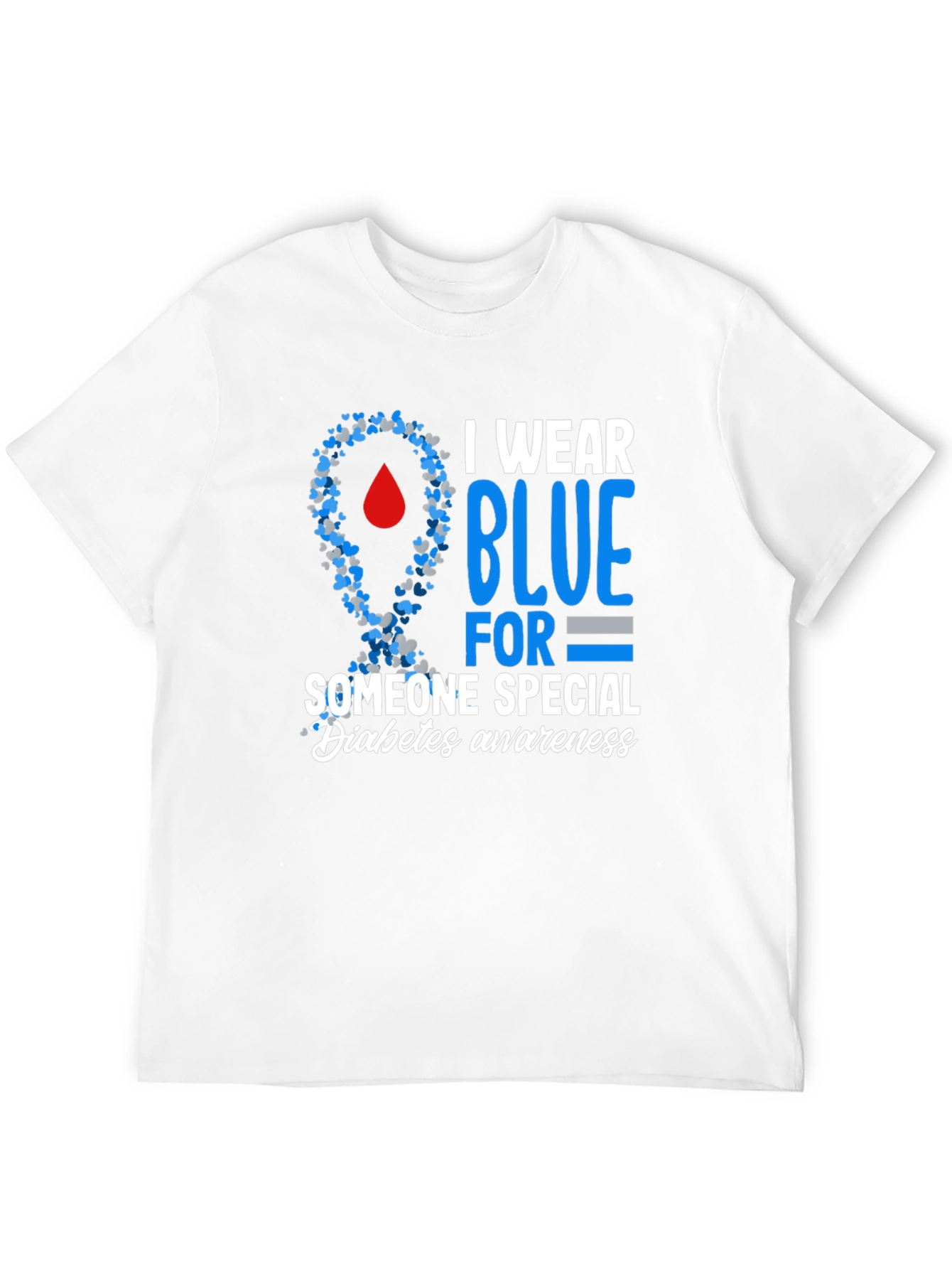 Diabetes Awareness Blue Ribbon T-Shirt