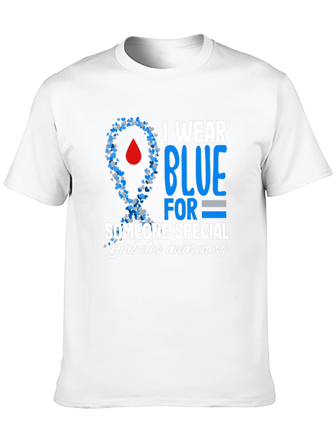 Diabetes Awareness Blue Ribbon T-Shirt